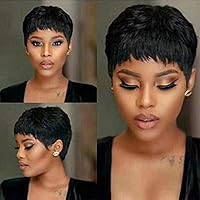 VRVogue Pixie Wigs Short Black Wavy Layered Short Human Hair Wigs for Black Women (1B#) VRVogue Pixie Wigs Short Black Wavy Layered Short Human Hair Wigs for Black Women (1B#)