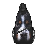 Bernese Mountain Dog Chest Bag Shoulder Bag, Cute Animals Sling Backpack Casual Travel Bag For Men And Women