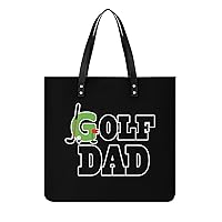 Golf Dad PU Leather Tote Bag Top Handle Satchel Handbags Shoulder Bags for Women Men