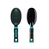 Conair Salon Results Hairbrush for Men and Women, Hairbrush for Everyday Brushing with Wire Bristles and Cushion Base