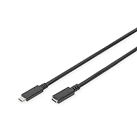 DIGITUS USB Type-C Extension Cable, Type C M/F, 1.5m, 3A, 480MB, Version 2.0, bl