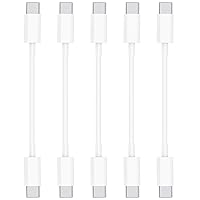 [Apple MFi Certified] Short USB C to USB C Cable, 8Inch 5Pack 60W Type C to USB C Fast Charging Cable High Speed Data Sync Transfer Cord for iPhone 15, 15 Pro Max, iPad Pro, Aipods, PowerBank, Switch