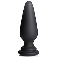 Interchangeable X-Large Premium Silicone Anal Plug for Men Women & Couples. Body-Safe Silicone Plug with Compatible Tails, Easy to Clean - X-Large, Black