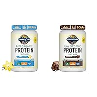 Vegan Vanilla & Chocolate Protein Powder Bundle - 22g Plant Based Protein, BCAAs, Probiotics & Enzymes - 1.5 LB Each