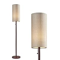 Adesso Home 3338-15 Transitional One Light Floor Lamp from Hamptons Collection in Bronze/Dark Finish, Brown and Beige