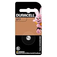 Duracell 376/377 Silver Oxide Button Battery, 1 Count Pack, 376/377 1.5 Volt Battery, Long-Lasting for Watches, Medical Devices, Calculators, and More