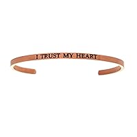 Intuitions Stainless Steel Pink Finish i Trust My Heart Cuff Bangle