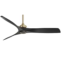 MINKA-AIRE F853-SBR/CL Aviation 60 Inch Ceiling Fan with DC Motor in Soft Brass Finish and Coal Blades