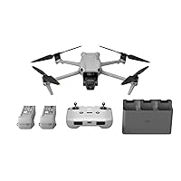 DJI Air 3 Fly More Combo with RC-N2 Remote Controller, Drone with Camera 4K, Dual Primary Cameras, 3 Batteries for Extended Flight Time, 48MP Photo, Camera Drone for Adults, FAA Remote ID Compliant