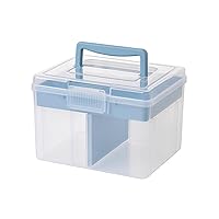 FEYLIE Clear Craft Stackable Storage Box with Storage Tray Plastic Mulitpurpose Storage Container for Storing Organizing Toy