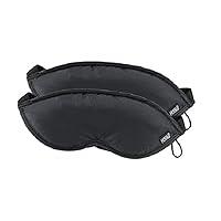 Lewis N. Clark Comfort Eye Mask + Sleep Aid to Block Light for Travel, Airplane, Hotel, Airport, Insomnia + Headache Relief with Adjustable Straps, 2 pack, Black
