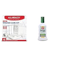 All Health Wound Care Kit, 40 Items | for Small to Medium Sized Wounds + Bactine MAX First Aid Spray - Pain Relief Cleansing Spray with 4% Lidocaine - 5 oz
