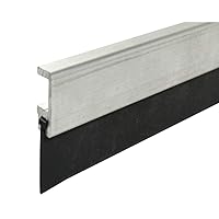 Fire Rated/Aluminum Door Sweep with Solid Rubber Extrusion (7583MA), 11/32”W x 1.19”H (48