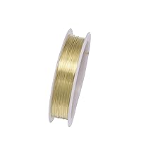 1 Roll Sturdy Alloy Copper Wire Dia 0.2/0.3/0.4/0.5/0.6/0.7/0.8/1 mm Thread Metal String Jewelry Beading Wire for DIY Jewelry Making Supplies and Craft (Gold, 0.2mm-20m Per Roll)