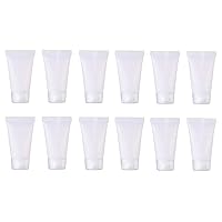 20PCS Clear Empty Refillable Plastic Soft Tubes Bottle Cosmetic Sample Bottles Jars Travel Makeup Container with Screw Cap For Lip Gloss Balm Body Lotion Shower Gel Shampoo Facial Cleanser (10ML)