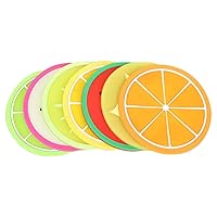 Drink Coasters Fruit Shaped Coasters Silicone Cup Pads Colorful Jelly-Colored Coasters Silicone Coasters for Drinks 7Pcs (One for Each Style)