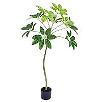 Artificial Umbrella Tree, 4ft(47in) Tall Fake Plants Artificial Umbrella Plants for Indoor, Fake Trees for Office Home Living Room Floor Patio Greening Porch Decor