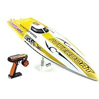 TOUCAN RC HOBBY E26 Fiber Glass Yellow Electric Racing RTR RC Boat Best High Speed Waterproof RC Racing Boat W/Motor Servo ESC Battery