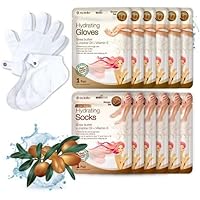 Epielle Hydrating Hand & Foot Masks (Glove & Socks 12pk) for Dry Hand, Dry & Cracked Heel