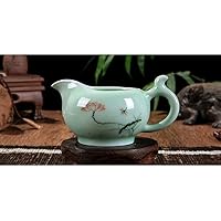 Hotumn Celadon Handcrafted Porcelain Tea Set Lotus Theme Porcelain Tea Pot Covered Teacup Gongdao Cup from China (Gongdao mug)