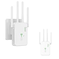 1200Mps Dual-Band WiFi Extender, Coverage 13,800 Square feet and 105+ Devices, WiFi Booster and Signal Amplifier, WiFi Signal Booster for Home, 1-Tap Setup (White)