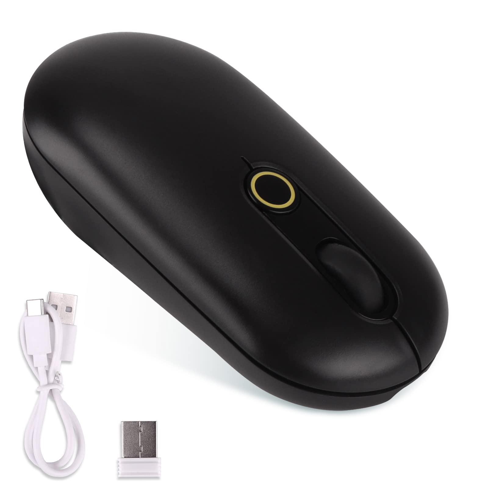 ZYNBI Computer Mouse Wireless, Laptop Mouse Wireless, Dual Mode Connection(Bluetooth&2.4G), Rechargeable Bluetooth Mouse for Laptop/Computer/PC-Black