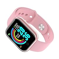 Yoyakie Smart Bracelet Sports Watch Heart Rate Camera Bracelet Y68 Bluetooth Blood Pressure Fitness Tracker for Women Men Pink,Smart Watch for Kids