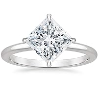 North Star Princess Cut Moissanite Ring for Engagement, Wedding, Anniversary, Promise, Gift, Birthday, Gratitude (Solitaire, Compass Point, 2.50CT, VVS1, Near Colorless)