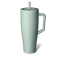 BrüMate Era 40 oz Tumbler with Handle and Straw | 100% Leakproof Insulated Tumbler with Lid and Straw | Made of Stainless Steel | Cup Holder Friendly Base | 40oz (Sage)