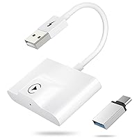 CarPlay Wireless Adapter for Factory Wired CarPlay 2024 Upgrade Plug & Play Dongle Converts Wired to Wireless for Cars from 2015 & iPhone iOS 10+ (White)