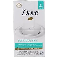 Dove Beauty Bar Gently Cleanses and Nourishes Sensitive Skin Effectively Washes Away Bacteria While Nourishing Your Skin, 3.75 oz, 6 Bars