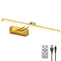 Wireless Picture Light, Battery Picture Lights with Remote of Timer and Dimmable, 20 Metal Art Light for Paintings,Display Lamp for Wall Gallery Dartboard Portrait Frame Artwork (Copper)