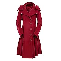 RMXEi Women Faux Wool Warm Slim Coat Jacket Thick-Parka Overcoat Long Winter Outwear