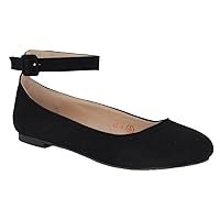 Womens Flat Ankle Strap Pumps Bridal Ballerina Close Toe Shoes
