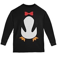 Old Glory Halloween Penguin Costume Black Youth Long Sleeve T-Shirt - Youth Small