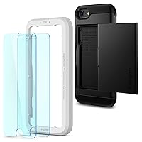 Spigen Tempered Glass Screen Protector [GlasTR Alignmaster] and Slim Armor CS designed for iPhone SE 2022 Case/iPhone SE 3 Case 2022 / iPhone SE 2020 Case/iPhone 8 Case/iPhone 7