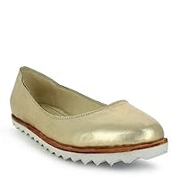 Adult White Genuine Leather Fashionable Slip On Flats 5-10 Womens