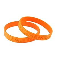 Orange Ribbon Awareness Embossed Silicone Bracelet