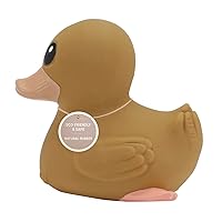 HEVEA Kawan Mini Rubber Duck - 100% Natural Rubber Baby Bath Toy - Eco Friendly, Perfect for Playing, Teething, and Bathing - Mold Free Bath Toys - Golden Ochre