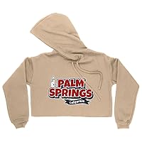 Palm Springs Women's Cropped Fleece Hoodie - Trendy Cropped Hoodie for Women - Graphic Hooded Sweatshirt