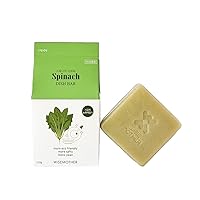 WISEMOTHER Spinach Dishbar (Pack of 1, 5.29Oz/1ea), Dish Soap Bar, Sustainable zero Waster Sterilizing Dish Soap, Spinach(Organic) Essential, Solid dish soap, K-product
