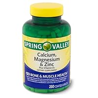 Spring-Valley Calcium 250 Caplets of Magnesium, Zinc and Vitamin D3 - Pack of 1 250 Count (Pack of 1)