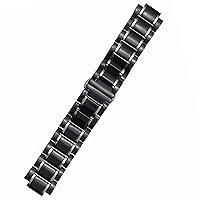 Ceramic Watchband for Guess Watch Strap Light Plus Stainless Steel Bracelet 23 * 14mm Watchbands (Color : 10mm Gold Clasp, Size : 23-14mm)