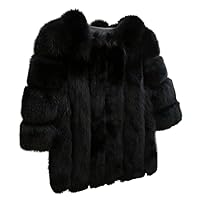 Plus Size Faux Fur Coat Long Sleeve Winter Warm Fluffy Parka Jacket Lapel Fox Luxury Outerwear Overcoat - Limsea