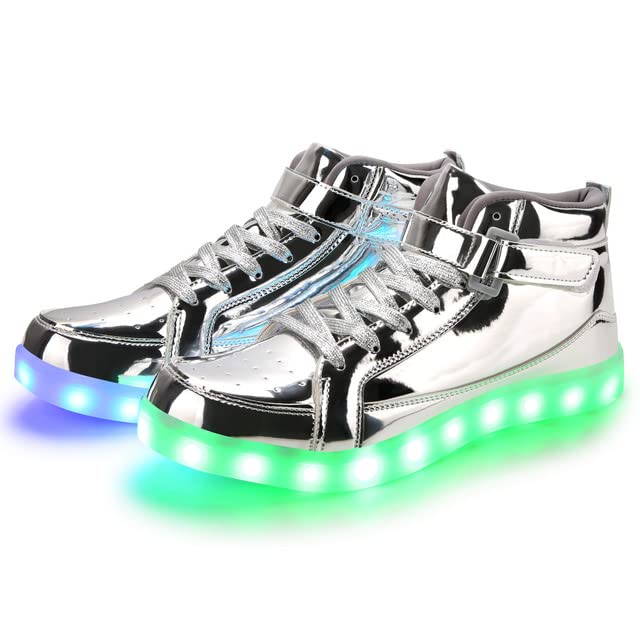 Padgene Women's Men's LED Lights Up Shoes Unisex Luminous Flashing Trainers USB Charging Lace Up Couples Dancing Shoes