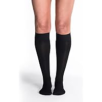 Women’s Essential Cotton 230 Closed Toe with Grip-Top Calf-High Socks 20-30mmHg - Black - Small Short