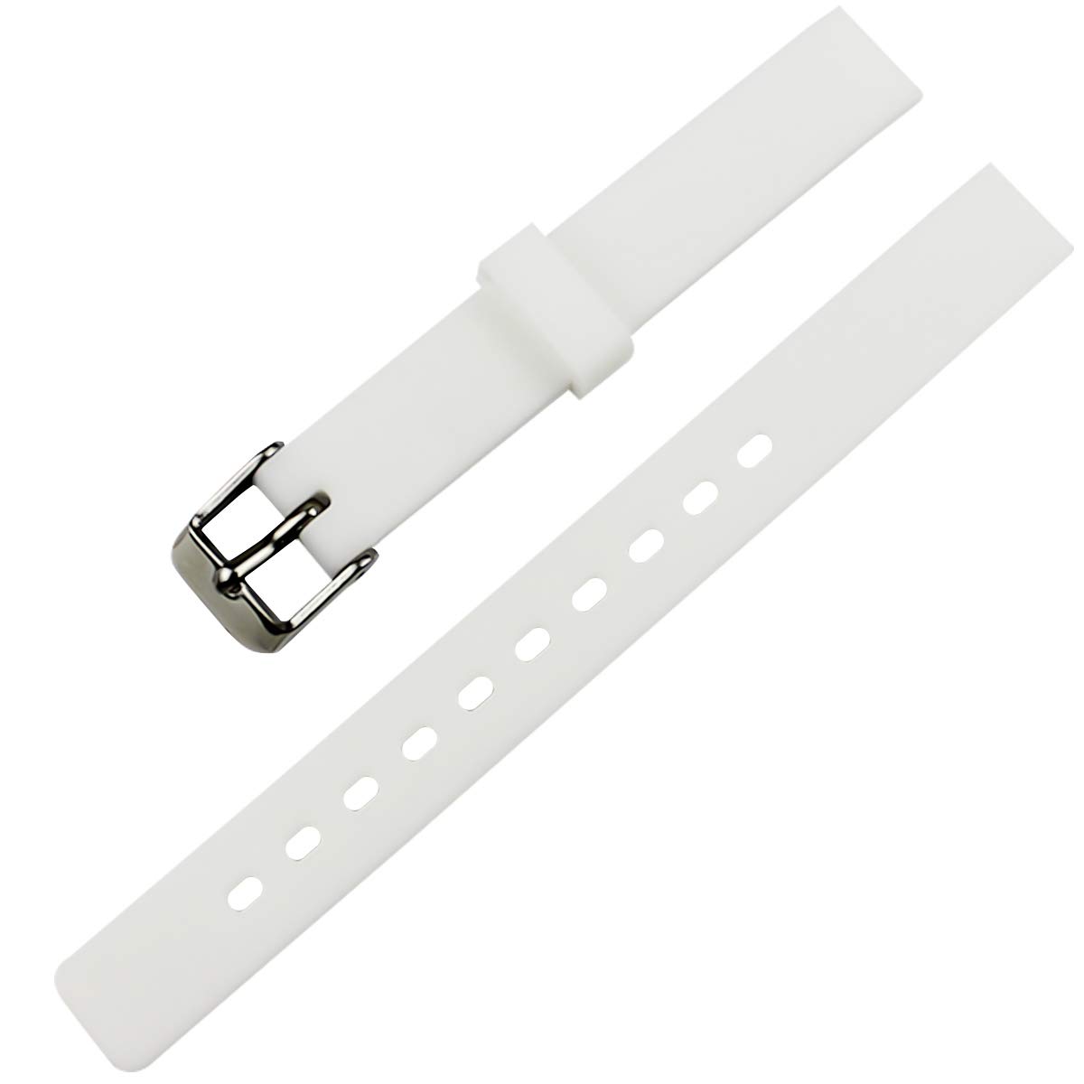 MCXGL Children's Candy Color Silicone Watch Band Waterproof Rubber Stainless Steel pin Buckle Strap 12mm