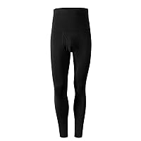 YUFEIDA Men's Thermal Bottoms High Waisted Compression Leggings Pants Tummy Control Shaping Pants Base Thermal Bottoms