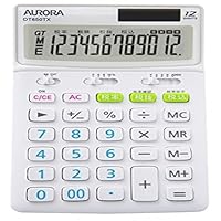 Aurora Japan DT650TX-W Calculator, 12 Digits, Tax Rate Switch Included, White x 10 Pieces