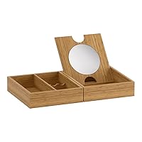 KOHLER K-99683-1WS Tailored Make Up Storage Package in Bamboo for Tailored Vanities, Removable Makeup Tray with Mirror